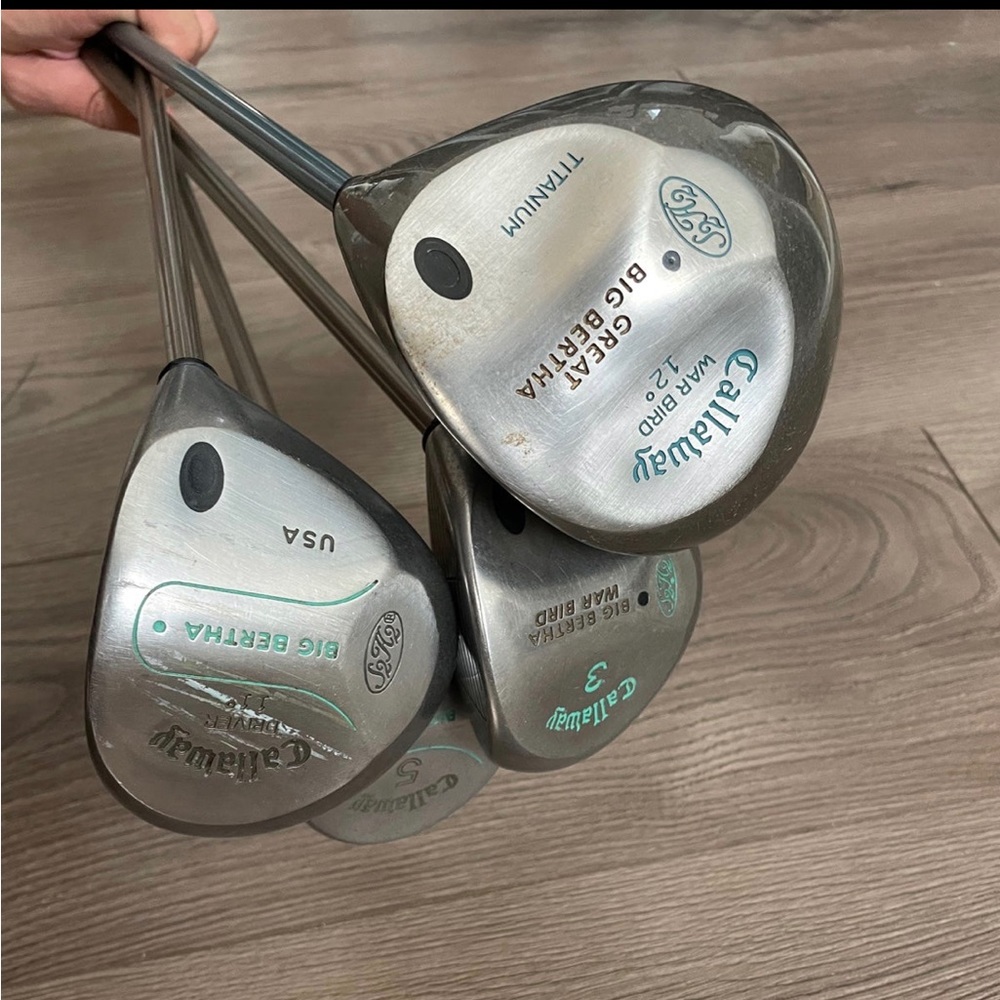 lot of 4 womens callaway big bertha drivers golf clubs war bird usa titanium 4,5